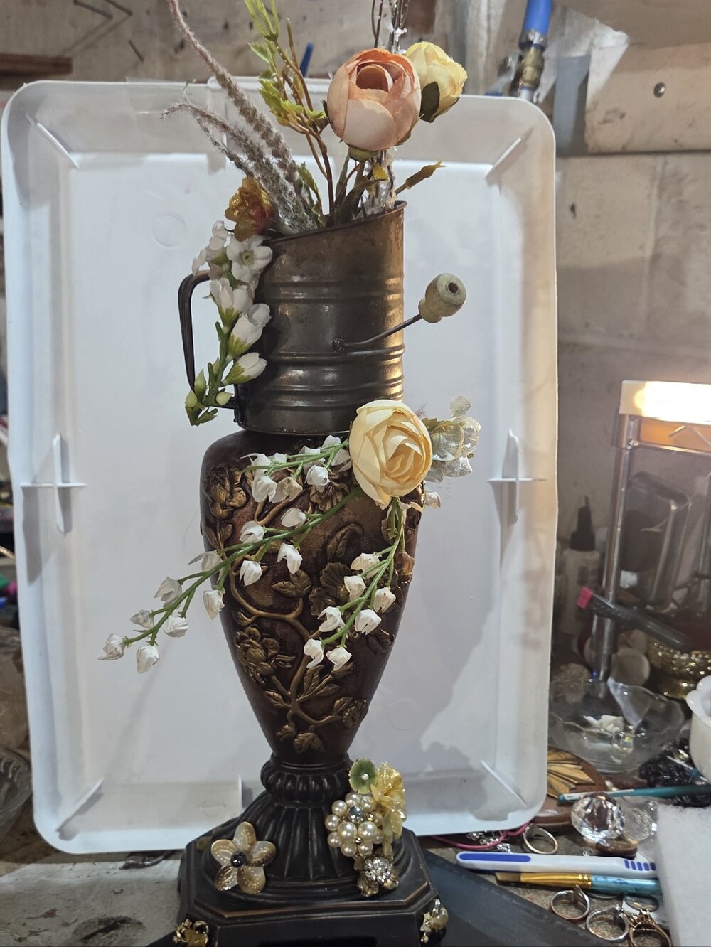 Vintage Handcrafted Repurposed Lamp Decor